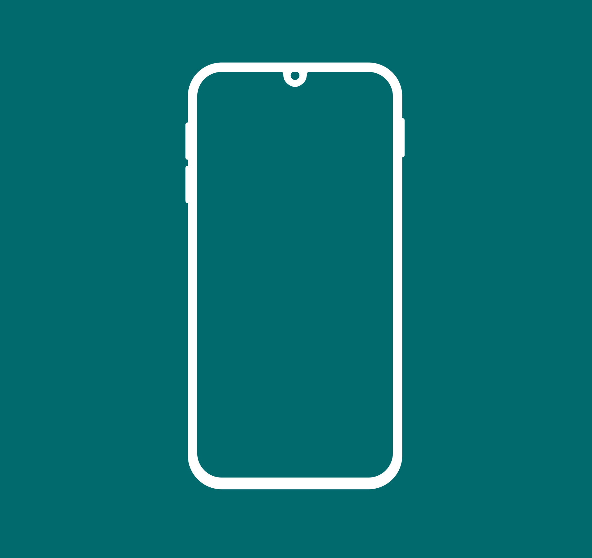 Illustration Smartphone Teardrop White Minimal Device Mockup Isolated