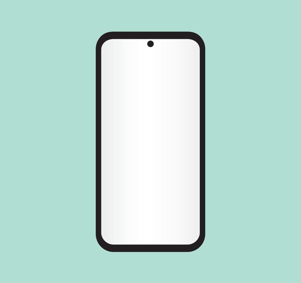 Minimal Modern Smartphone Device Mockup Template Isolated Touchscreen Blank Display Technology Equipment Concept UI Business Office Electronic Web Presentation Tech Minimalistic Punch Hole Cellphone vector