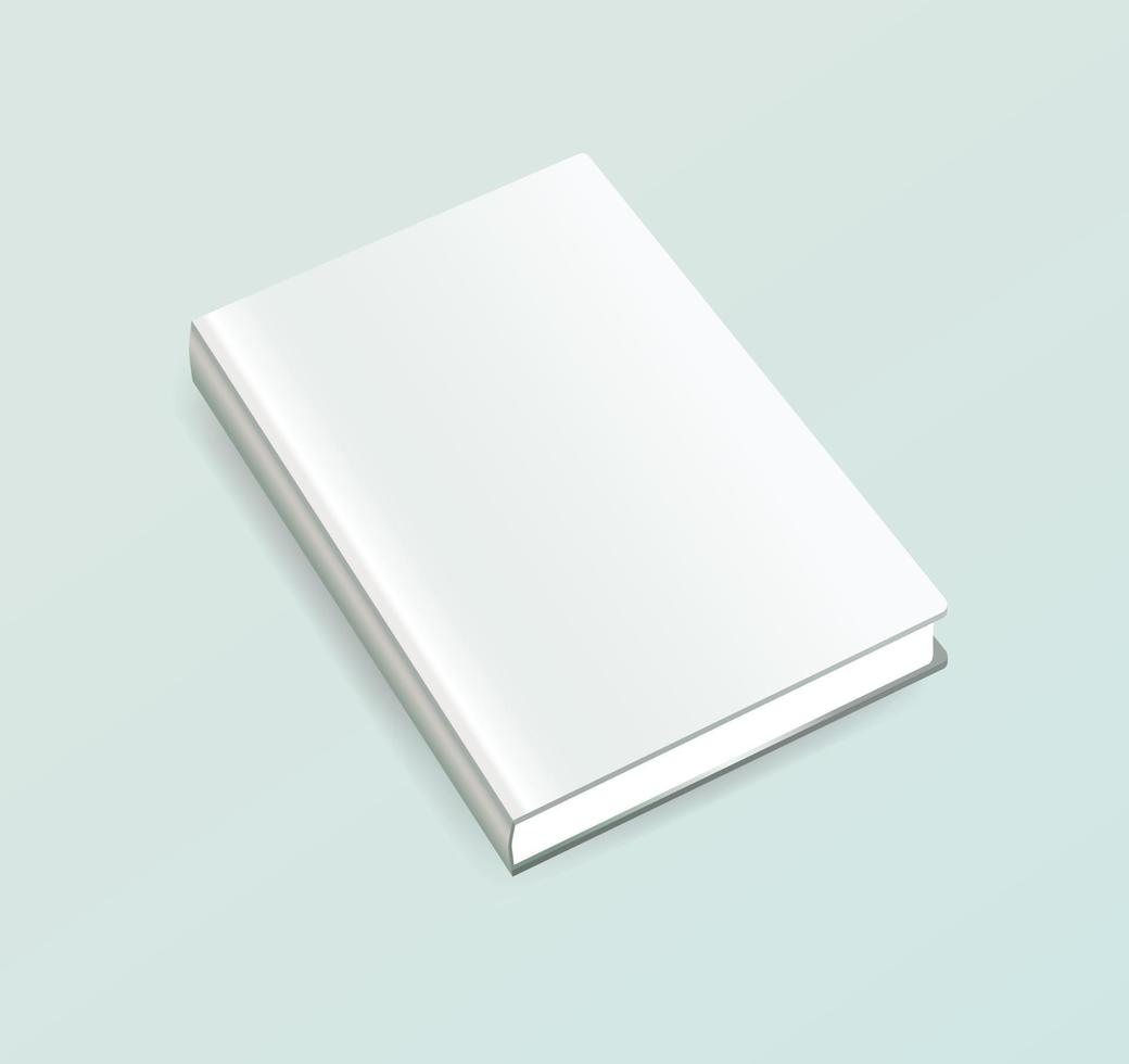 3D White Book Cover Blank Mockup Office Magazine Brochure Business Presentation Diary Social Media E-Book Document Paper Pages Advertisement Promotion Illustration Template vector