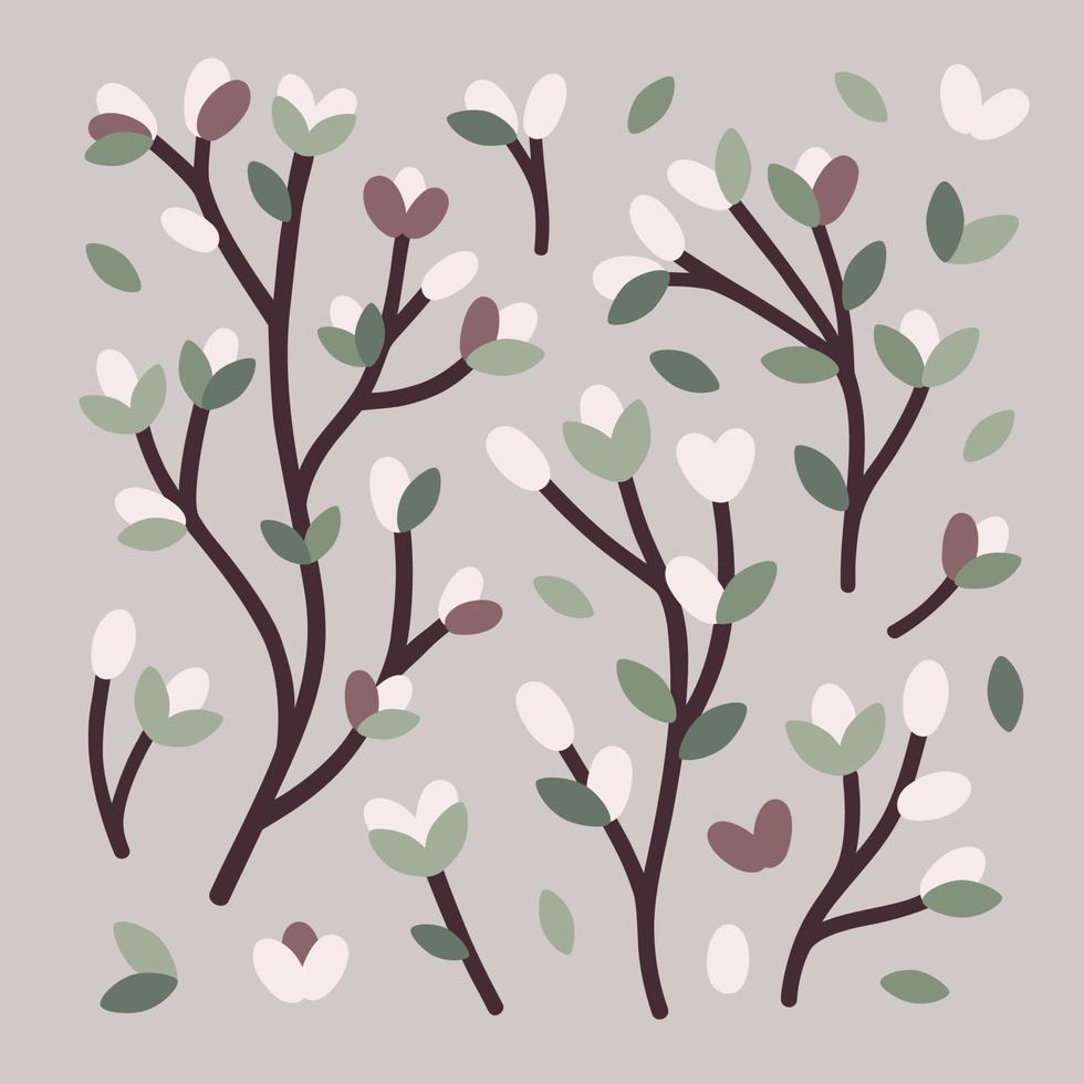 Spring branches set vector