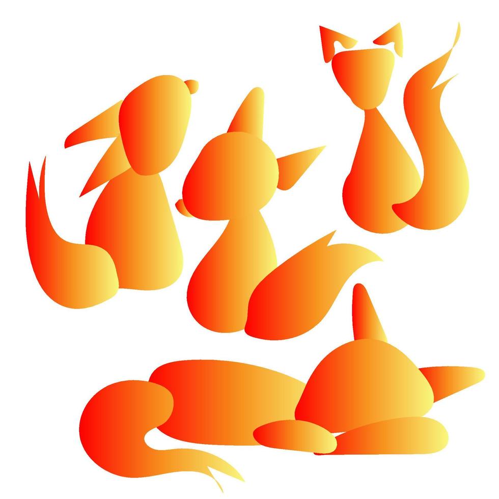 Fox logo design with orange gradient inspiration Vector