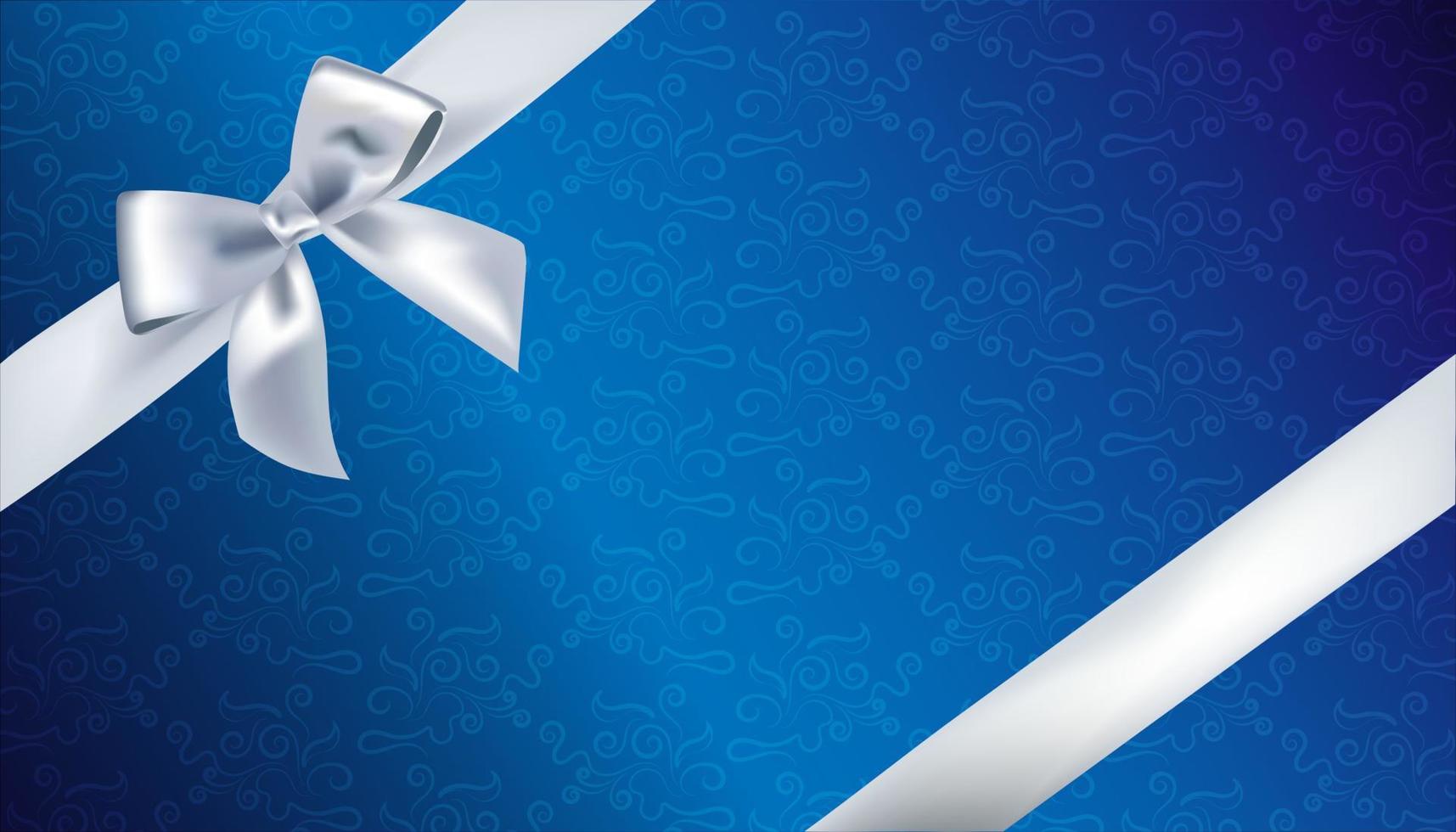 Silver Ribbon luxury blue box vector