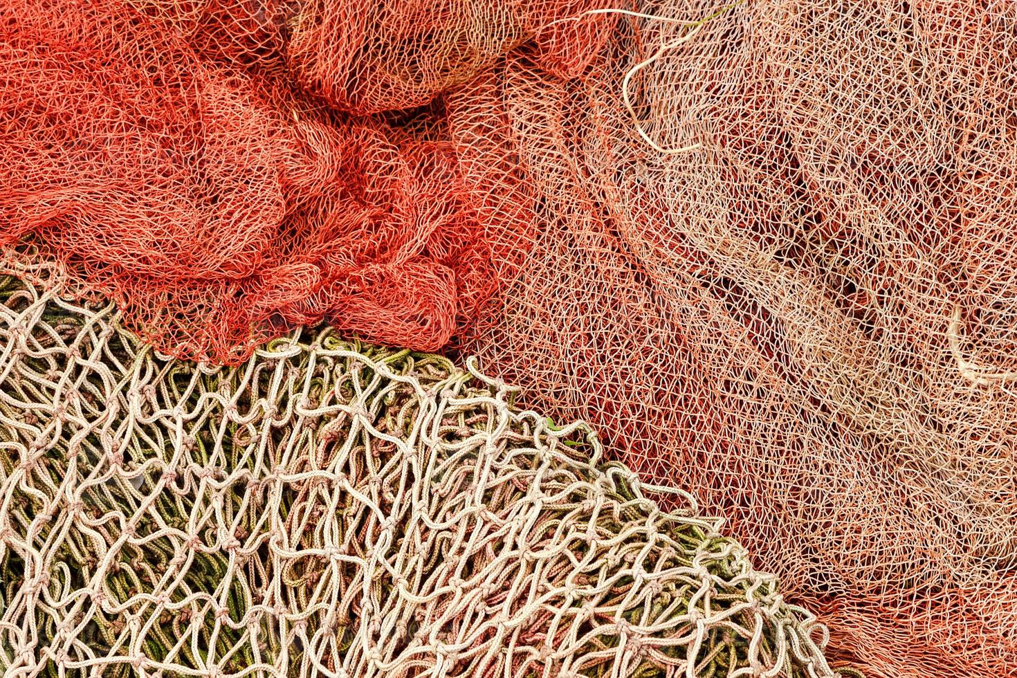 Fishing nets in Santona harbour, Cantabria, Spain. Horizontal image. photo