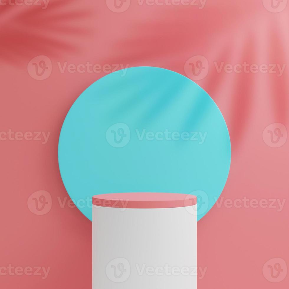 Minimal 3d pastel color stand podium for products showcase photo