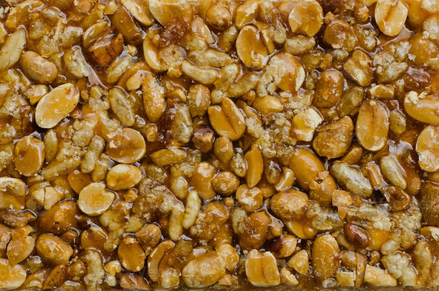 Caramel Peanut Cereal Bar. photo