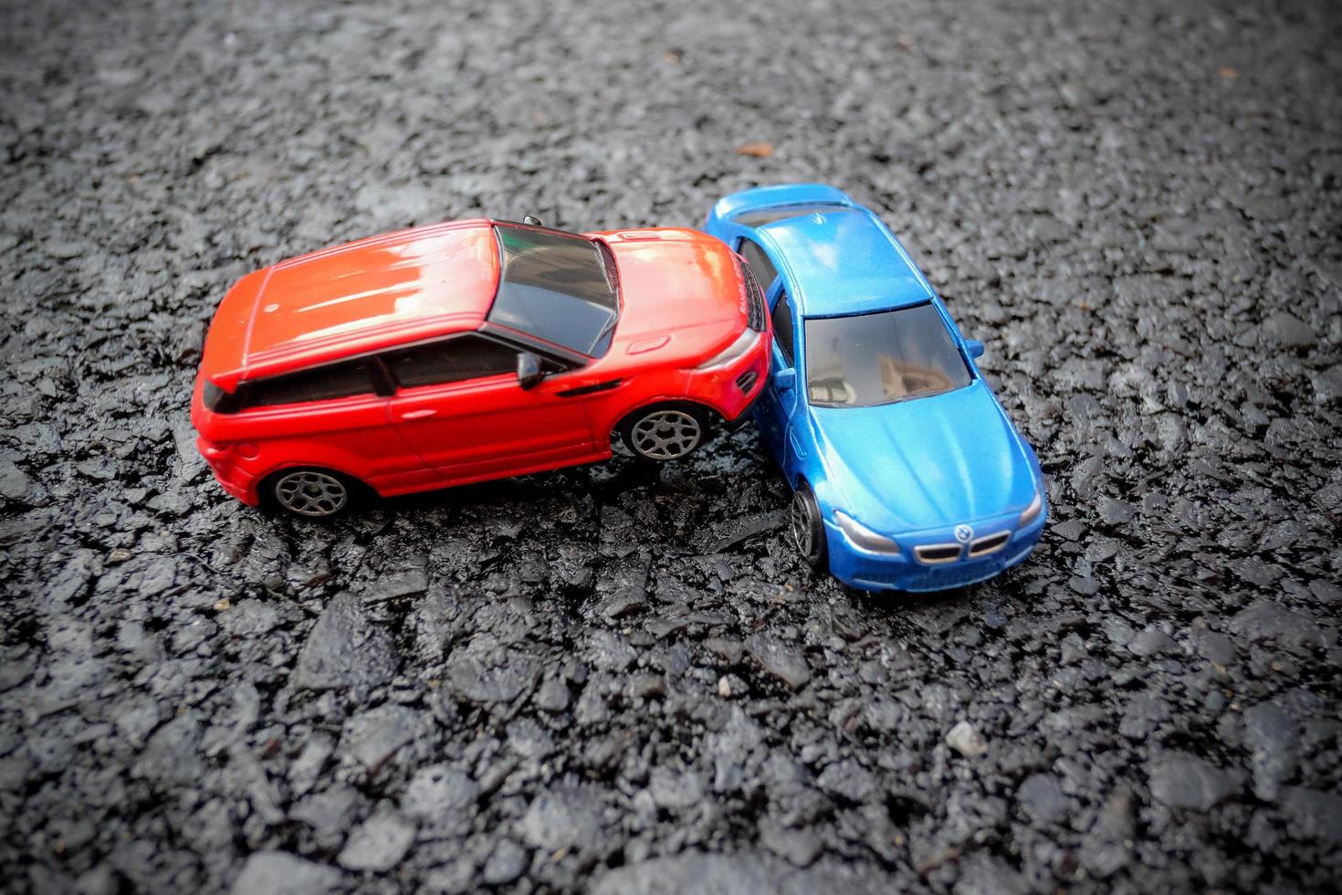 Car accident scene. Insurance, traveling, transportation concept. photo