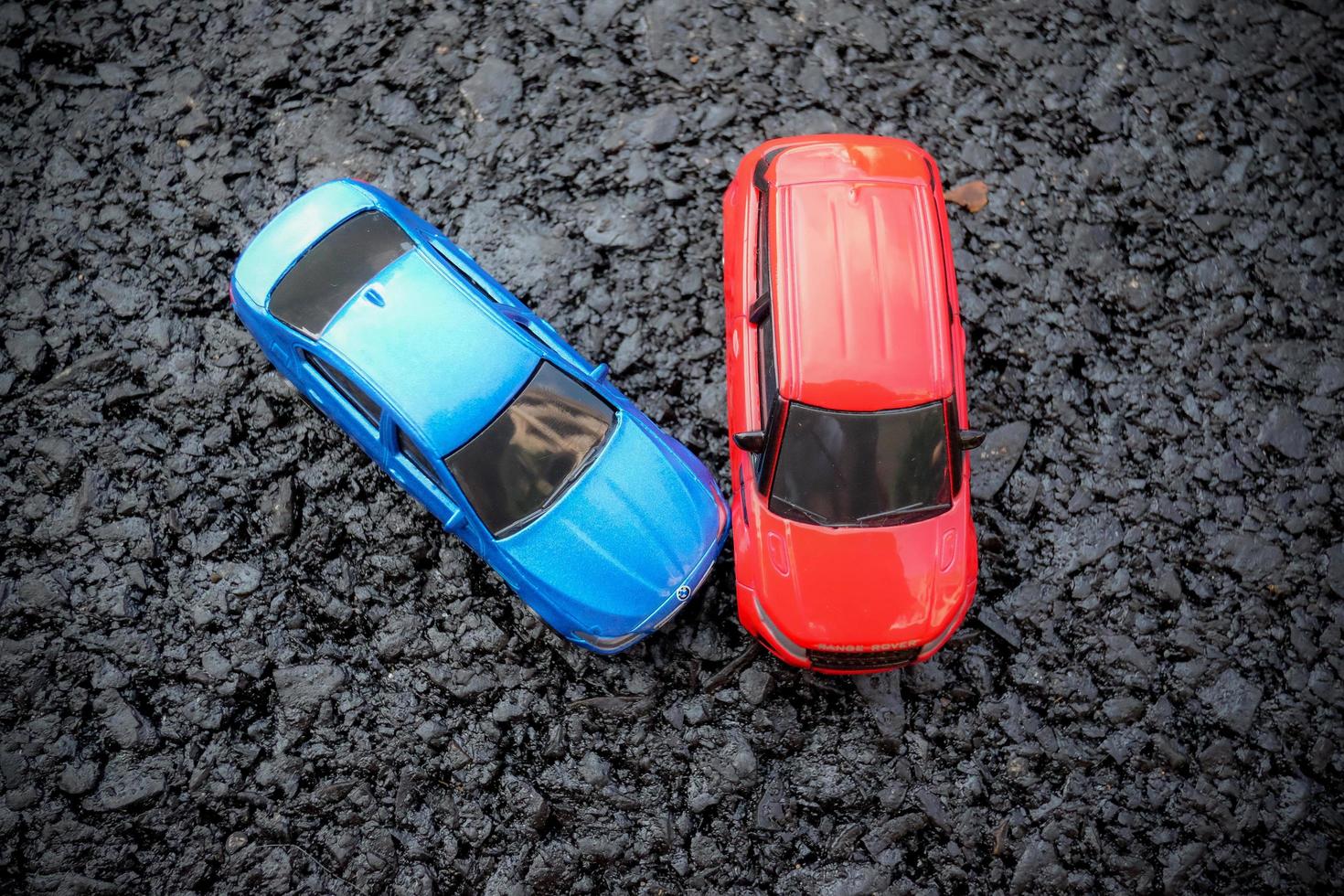 Car accident scene. Insurance, traveling, transportation concept. photo