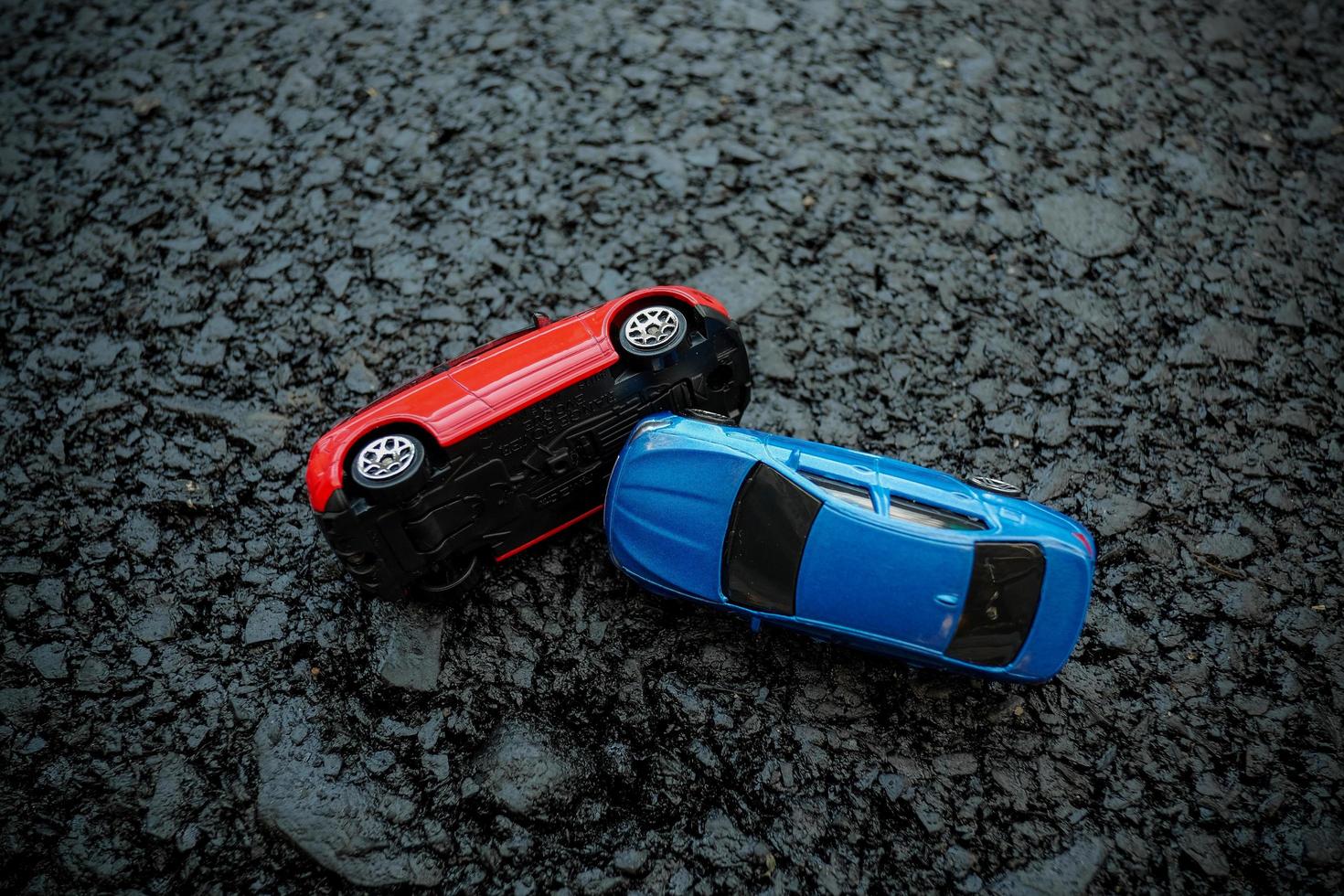 Car accident scene. Insurance, traveling, transportation concept. photo