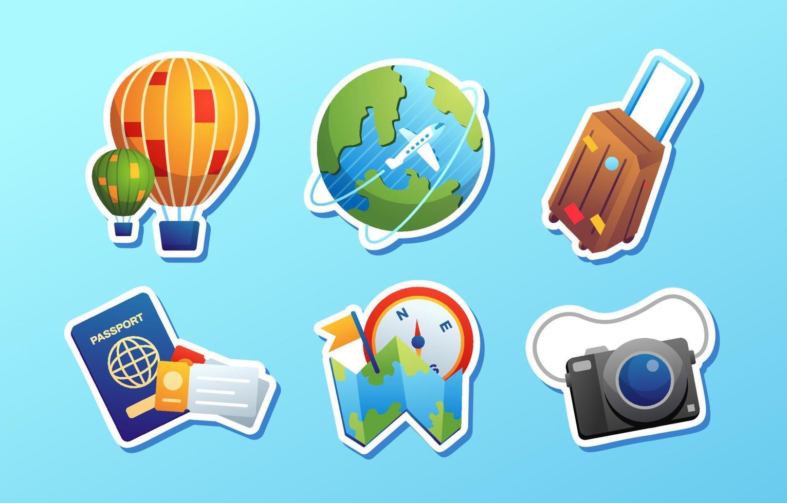 World Tourism Day Sticker Collection vector