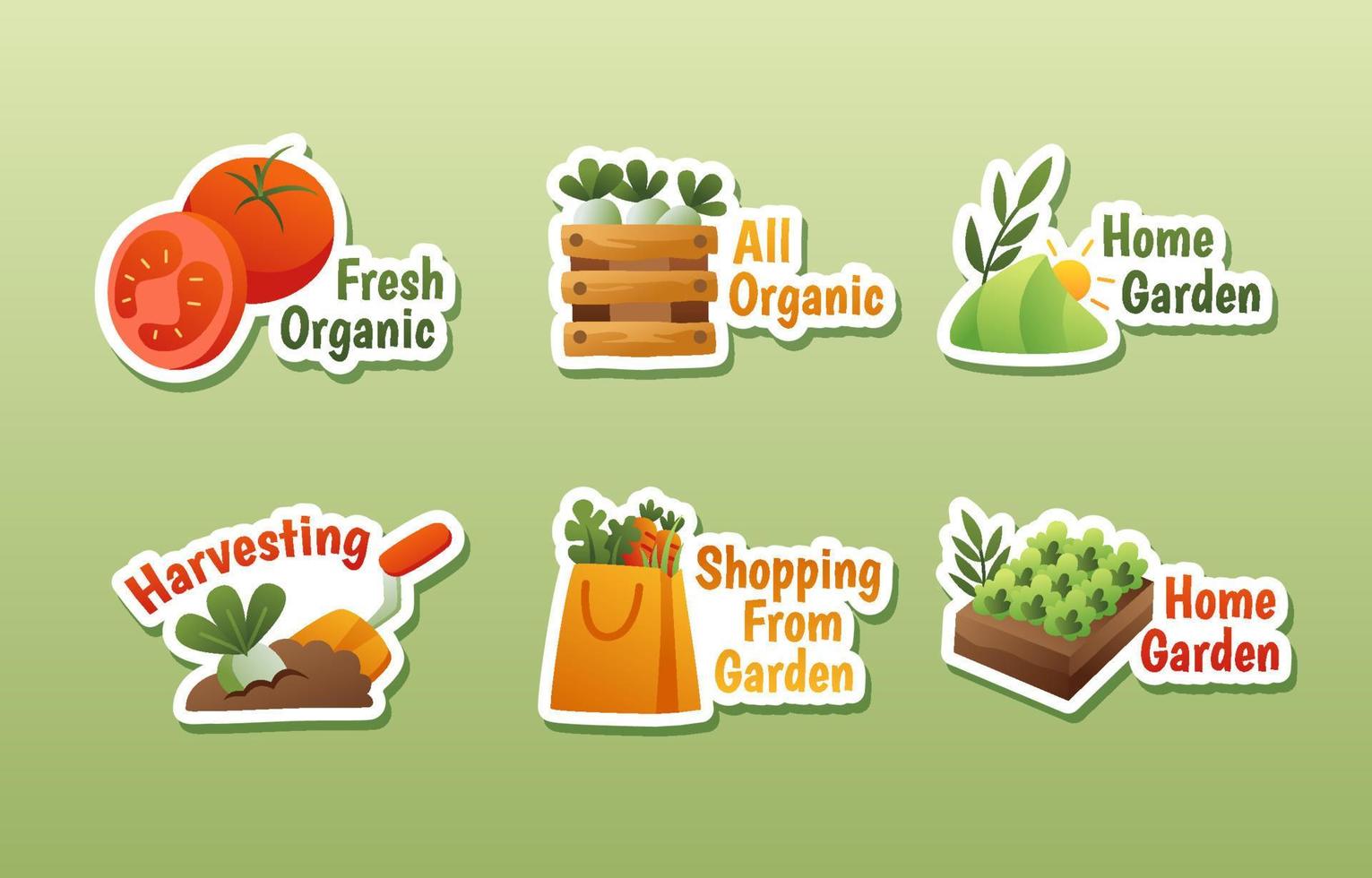 Shopping and Harvesting from Home Garden vector
