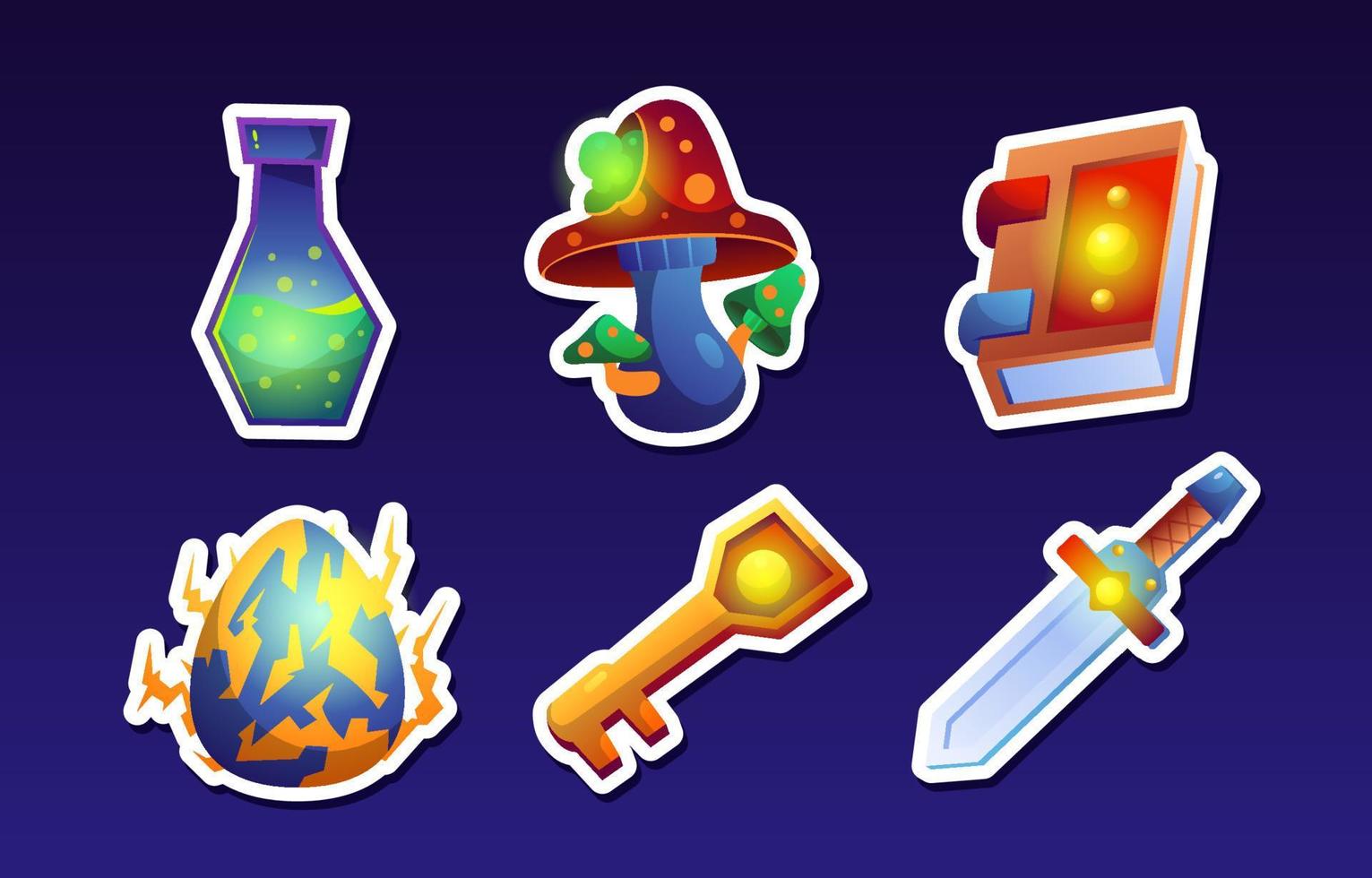 Fantasy Set for Journal Sticker vector