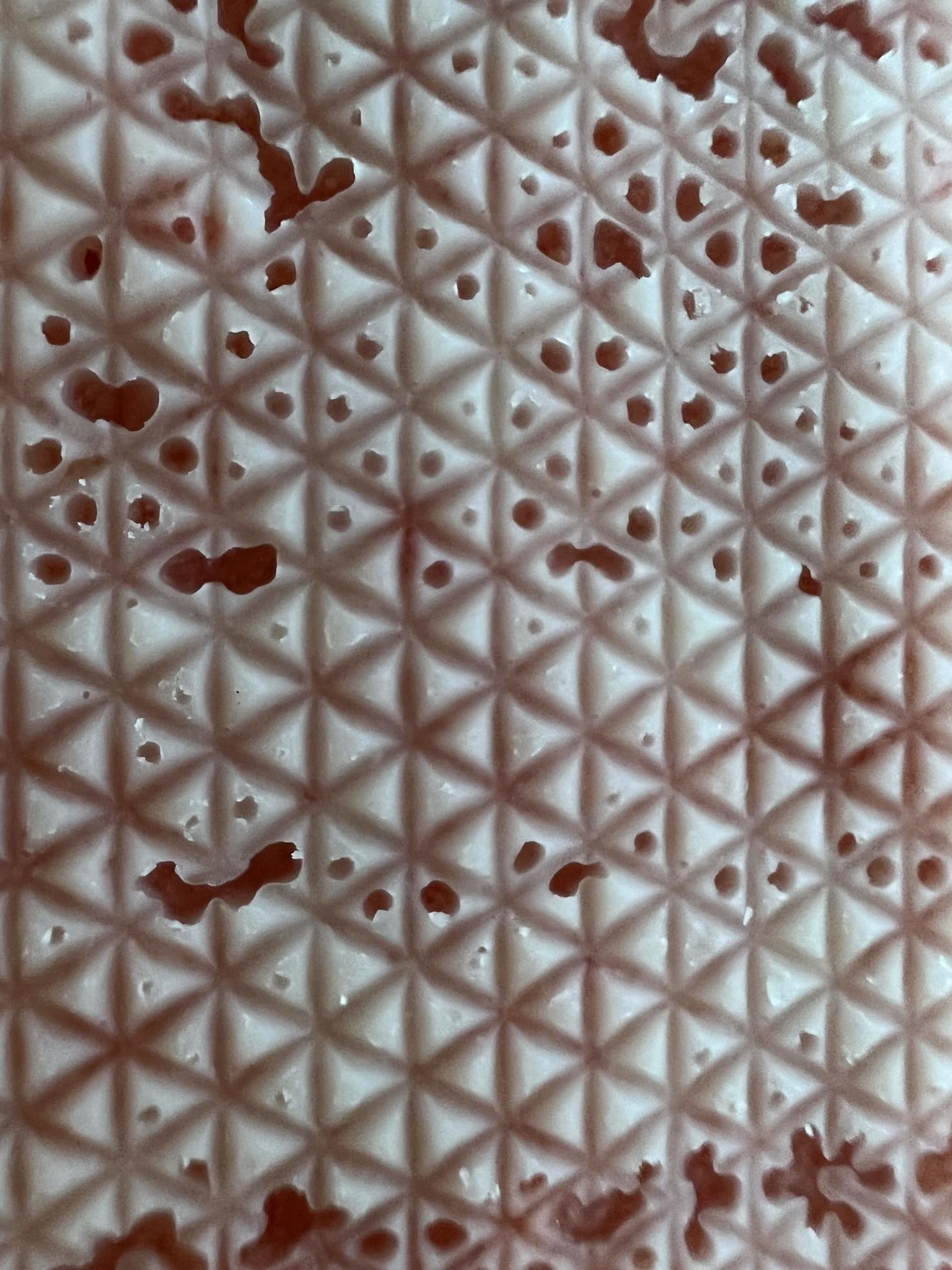 Photo of white chocolate plate isolated on white background, close up