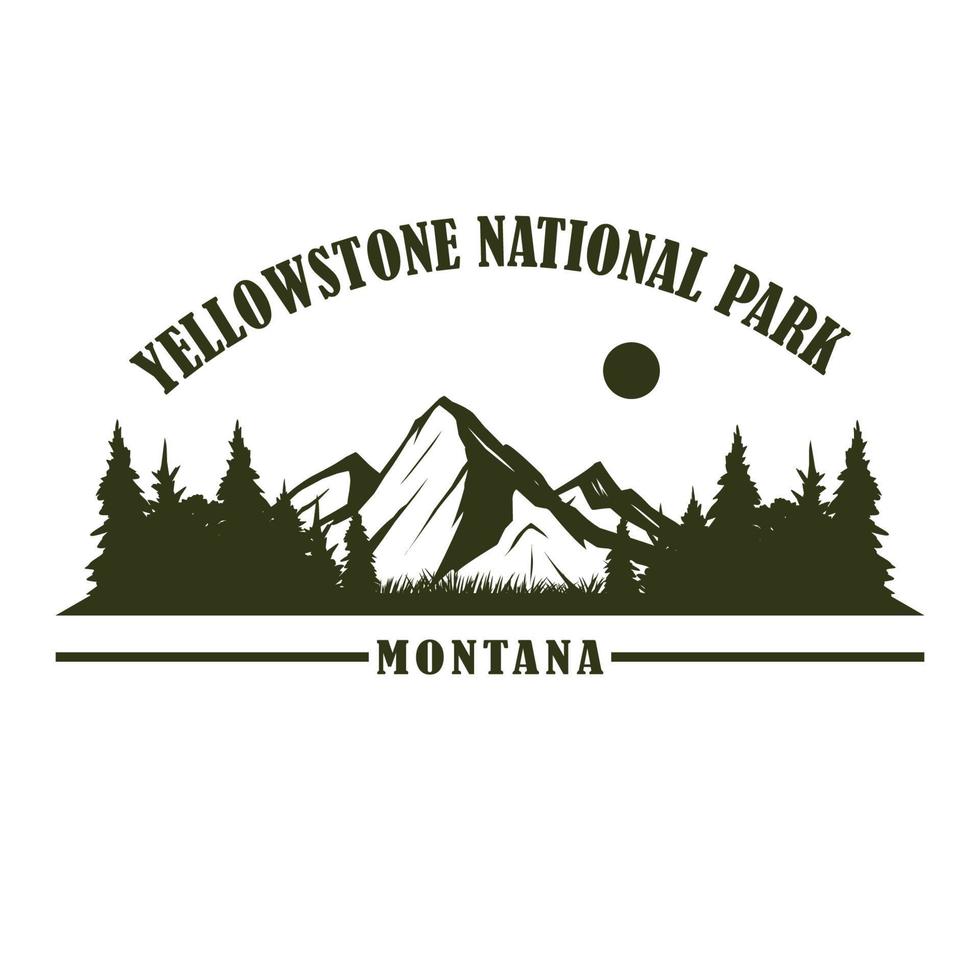 yellowstone national park design concept vector