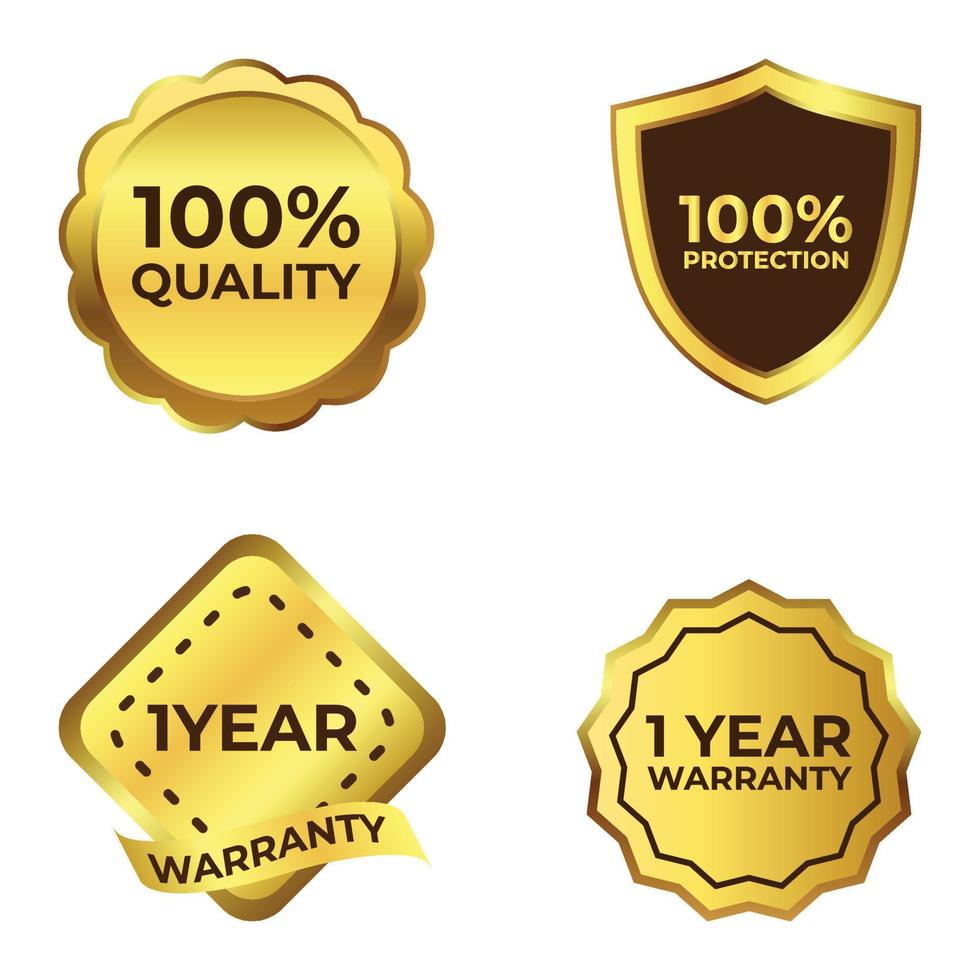 Royal gold badge collection with golden color ribbon, Dark and golden color shade with ribbon. Quality special golden badge collection. vector