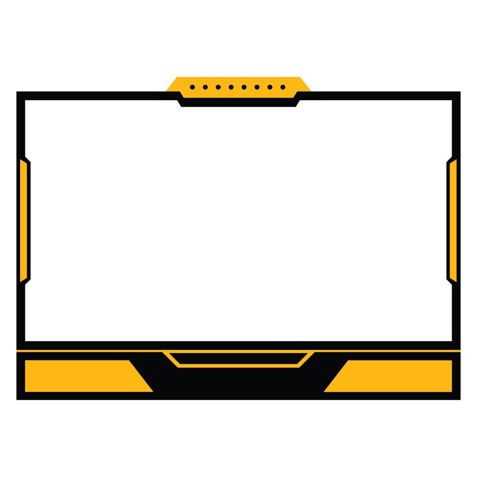 Live streaming overlay frame. Game screen overlay for live game streamers. Stylish dark black and rusty yellow color overlay frame. Live streaming overlay with rusty yellow and black color. vector