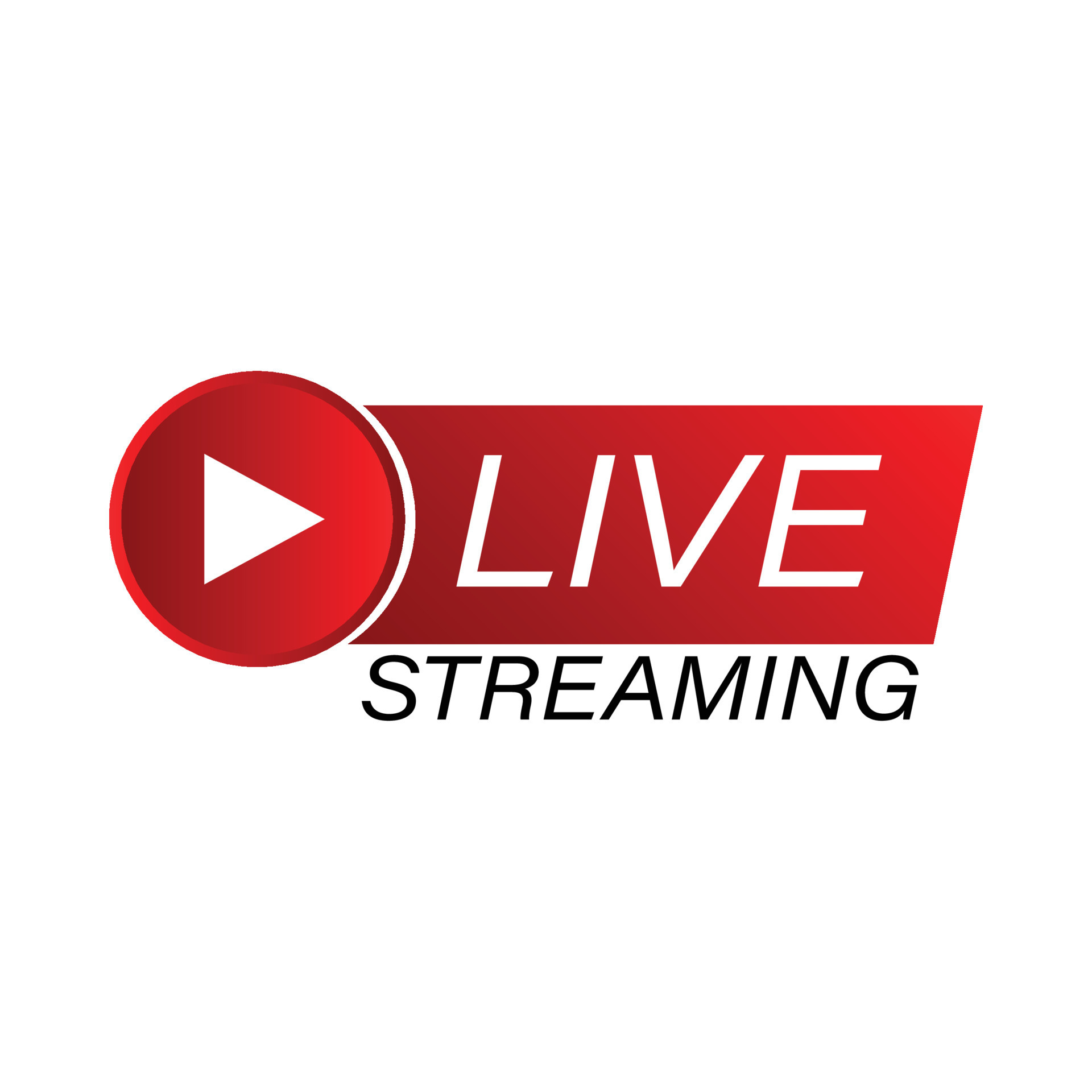Live streaming red vector icon design for the broadcast system. Live streaming icon with red and