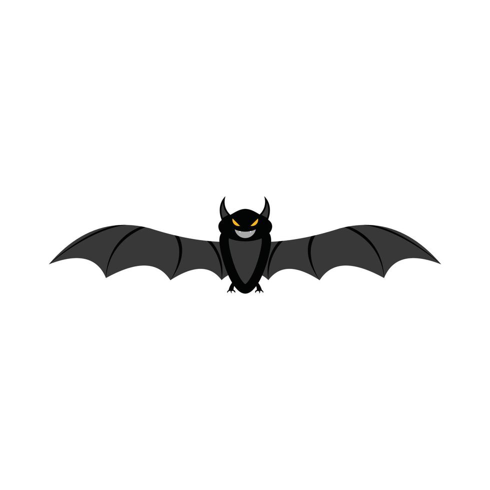 Halloween scary bat design vector illustration. Black bat design with yellow and wood color shade. Halloween party elements design with a scary bat.