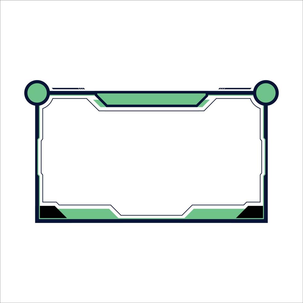 Streaming overlay for live gamers. Vector design elements. Gaming frame overlay girly design with green and black color shade. Stylish overlay for live streamers vector illustration.