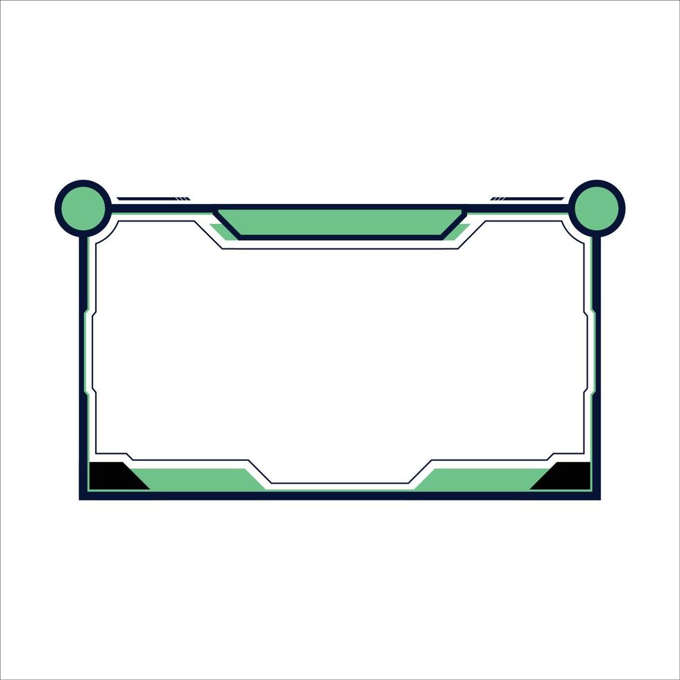 Streaming overlay for live gamers. Vector design elements. Gaming frame overlay girly design with green and black color shade. Stylish overlay for live streamers vector illustration.