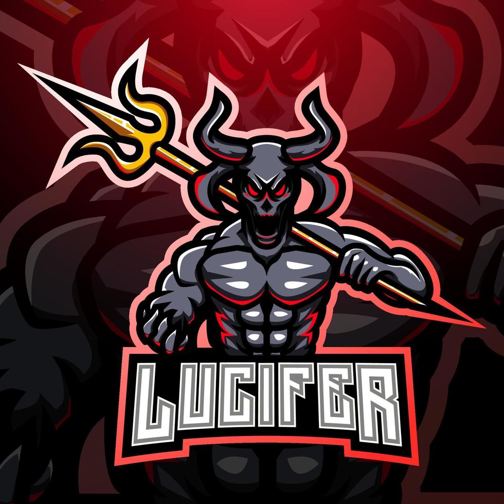 Lucifer esport mascot logo design vector