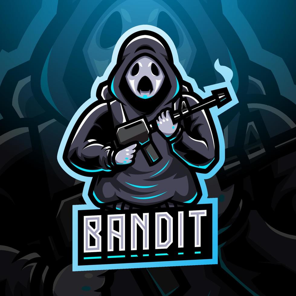 Bandit esport mascot logo design vector