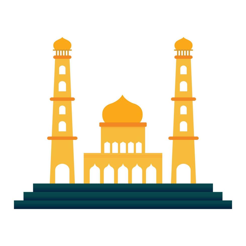Muslim Mosque design with multicolor shade. Muslim Mosque decoration element, Multicolor muslim mosque illustration. vector