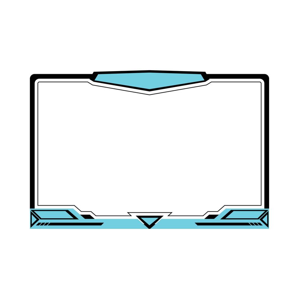 Gaming overlay for live streamers vector design element. Gaming frame overlay design with light blue and black color shade. Stylish overlay for live streamers vector illustration.