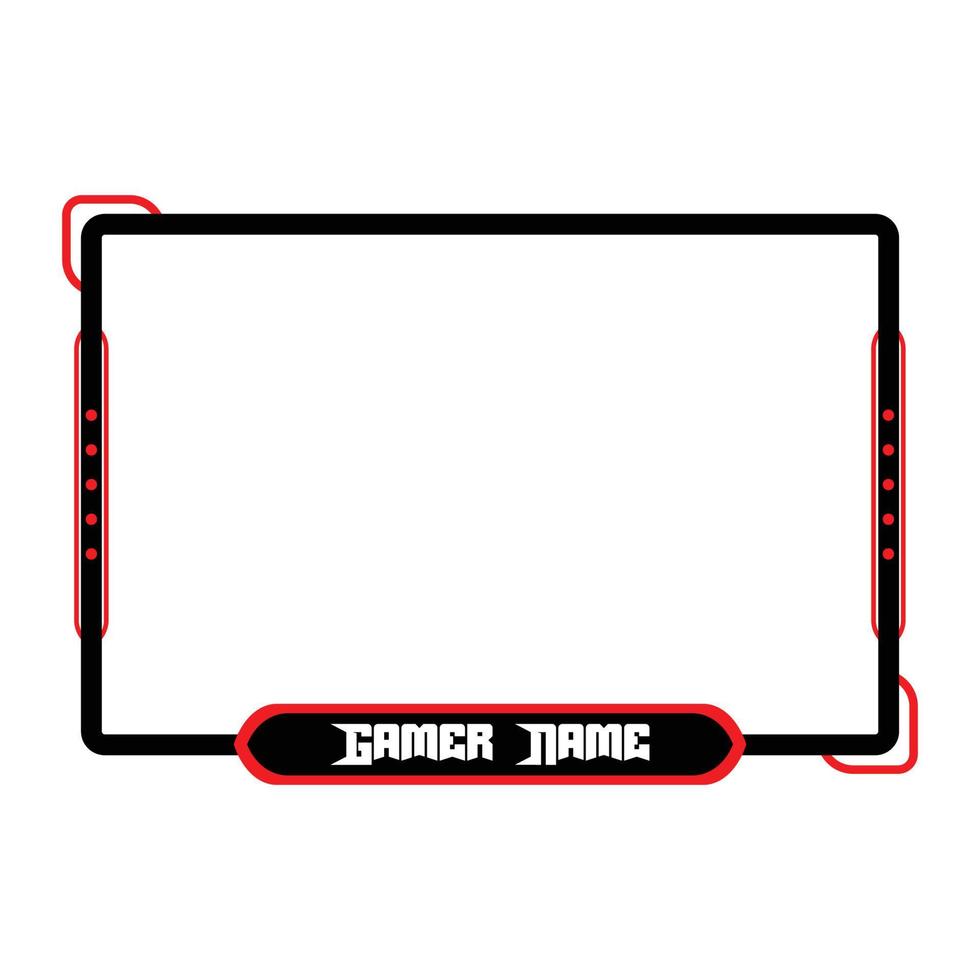 Stylish gaming frame overlay for the live streamer. Gamer overlay for live streamers. Black color stylish live gaming overlay frame with red shade. Live stream overlay for online gamers. vector