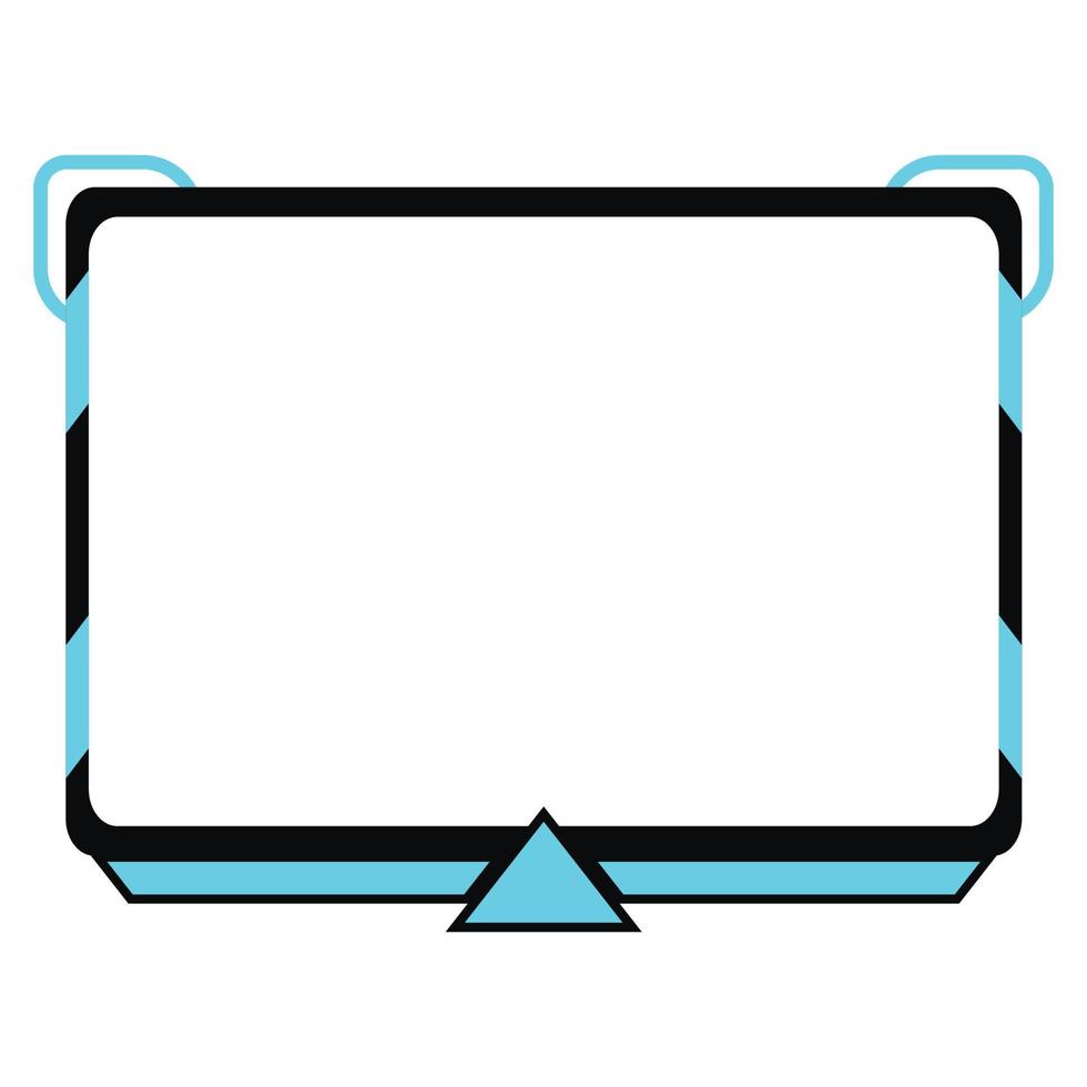 Live streaming overlay with cyan and dark black color shade. Stylish live streaming overlay frame. Screen overlay for live game streamers. Light blue and dark black color overlay frame. vector