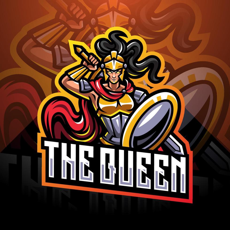 el logotipo de la mascota de la reina esport vector