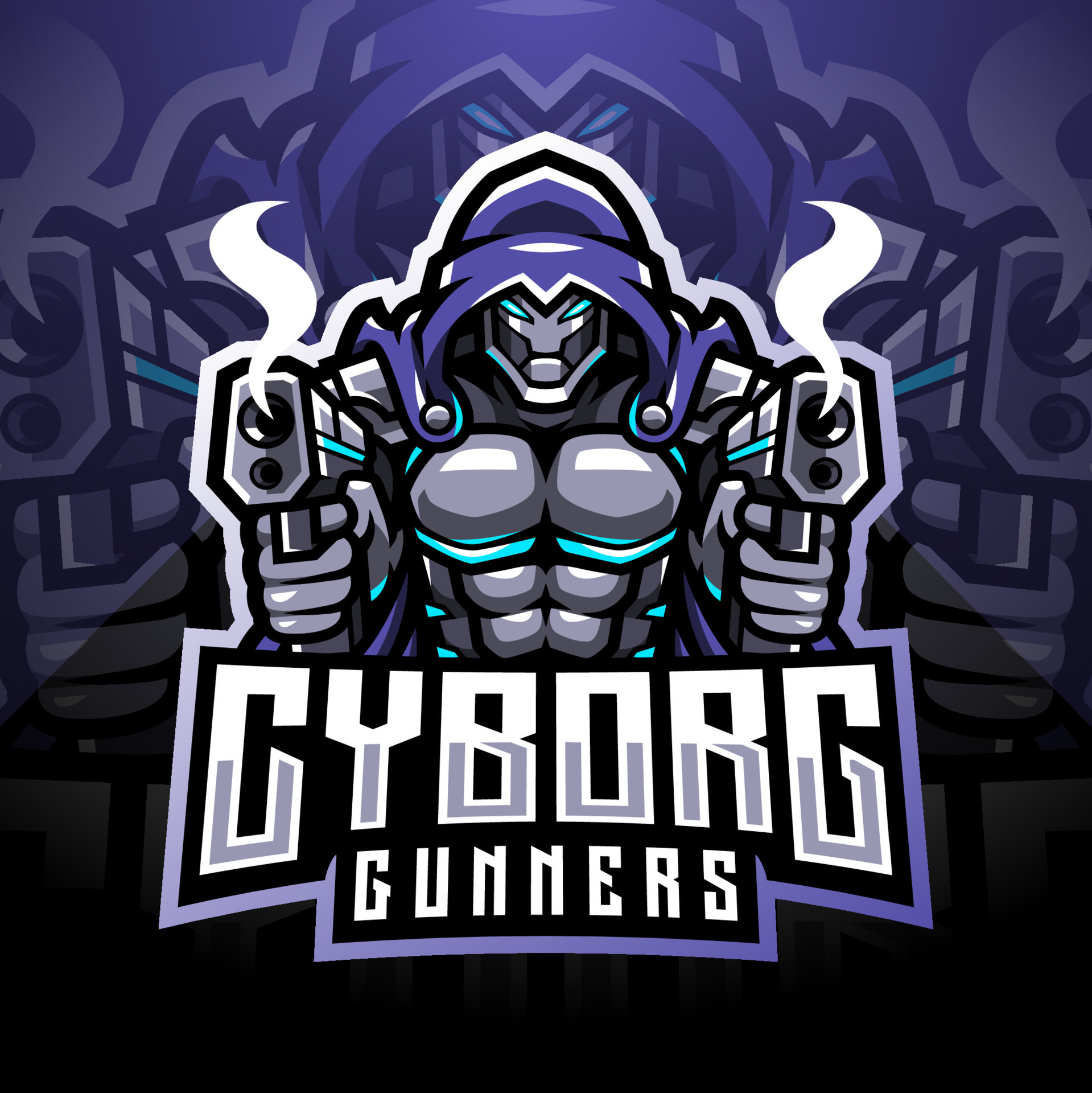 Cyborg gunners esport mascot logo design 8017464 Vector Art at Vecteezy