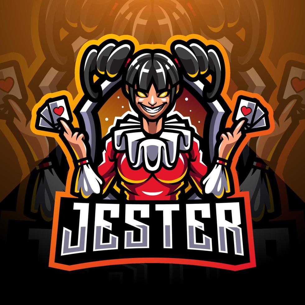 Jester esport mascot logo design vector