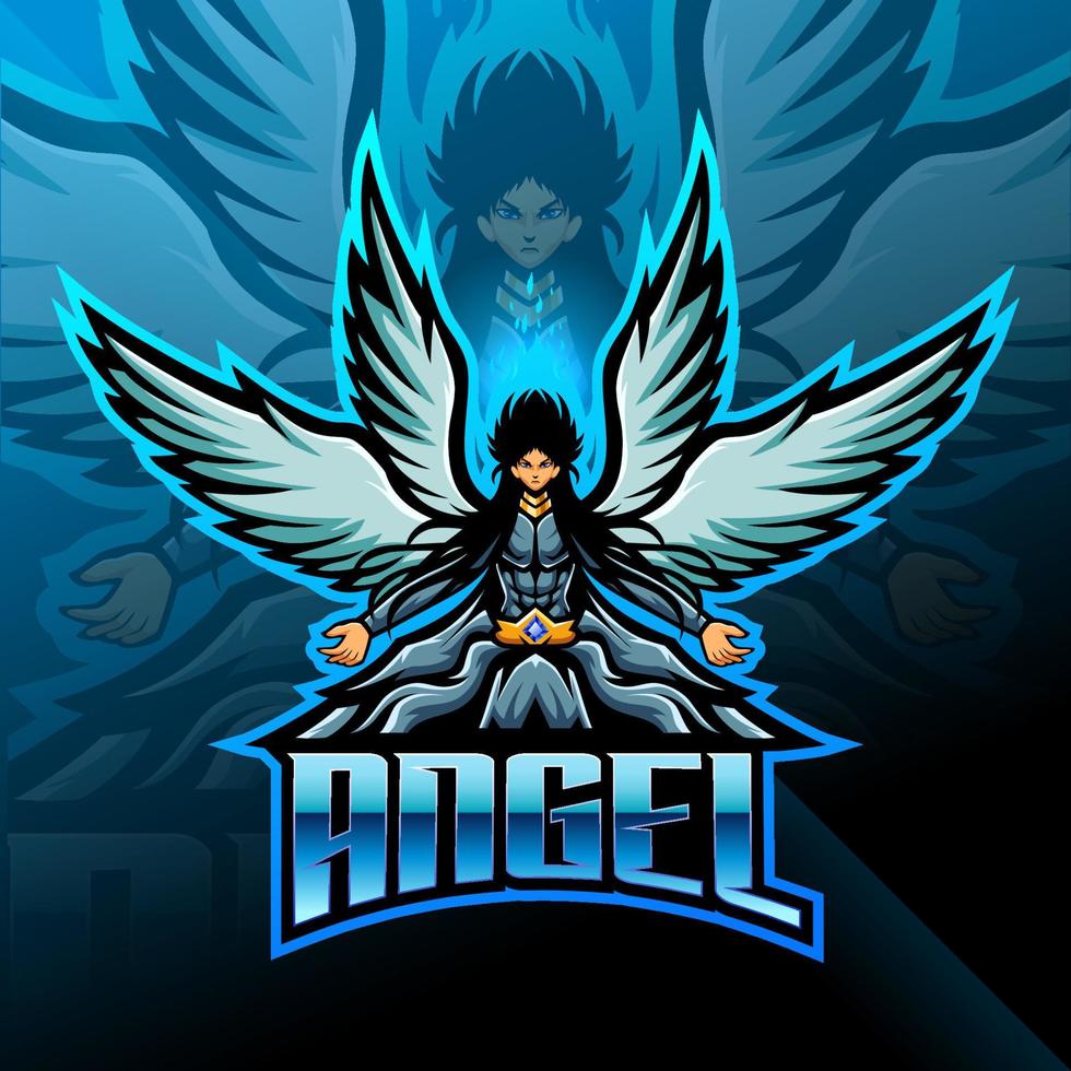 mascota del ángel guardián esport vector