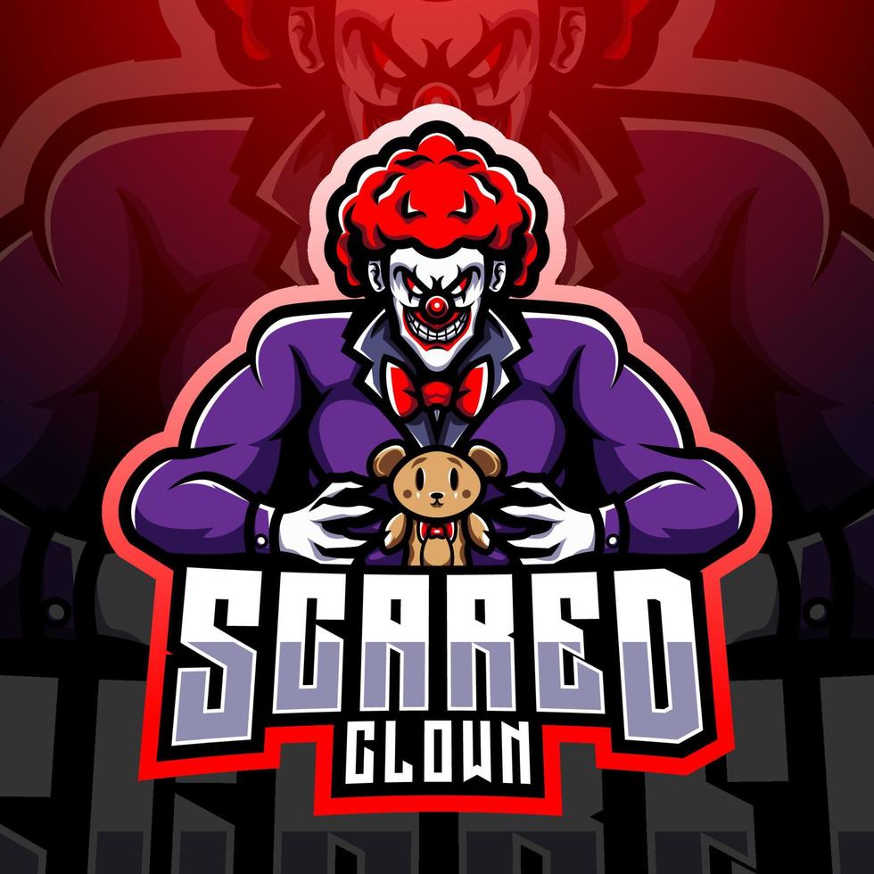 Clown esport mascot logo design vector