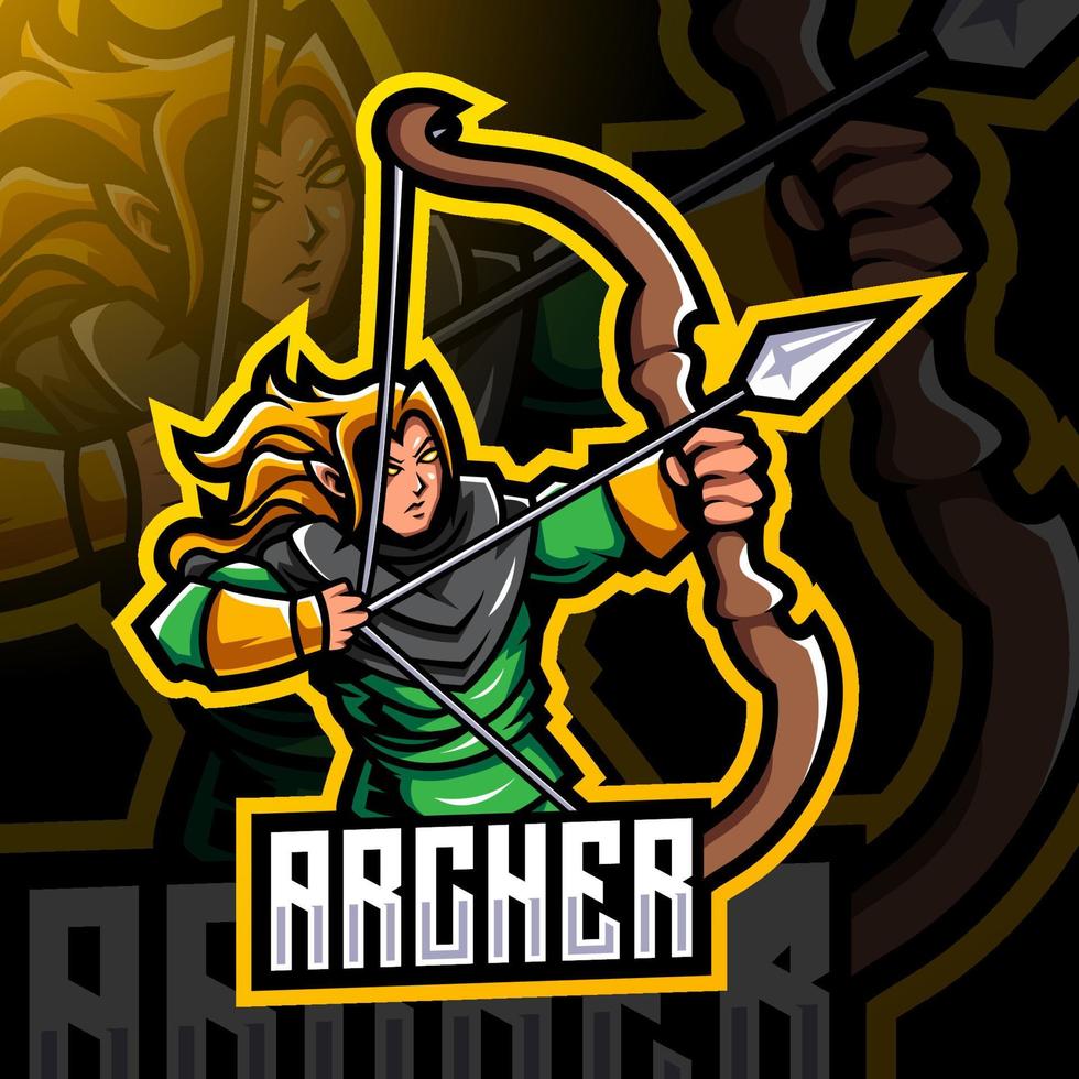 diseño de logotipo de mascota archer esport vector