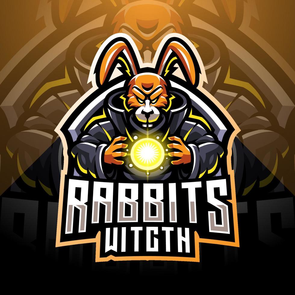 Rabbit witch esport mascot logo vector