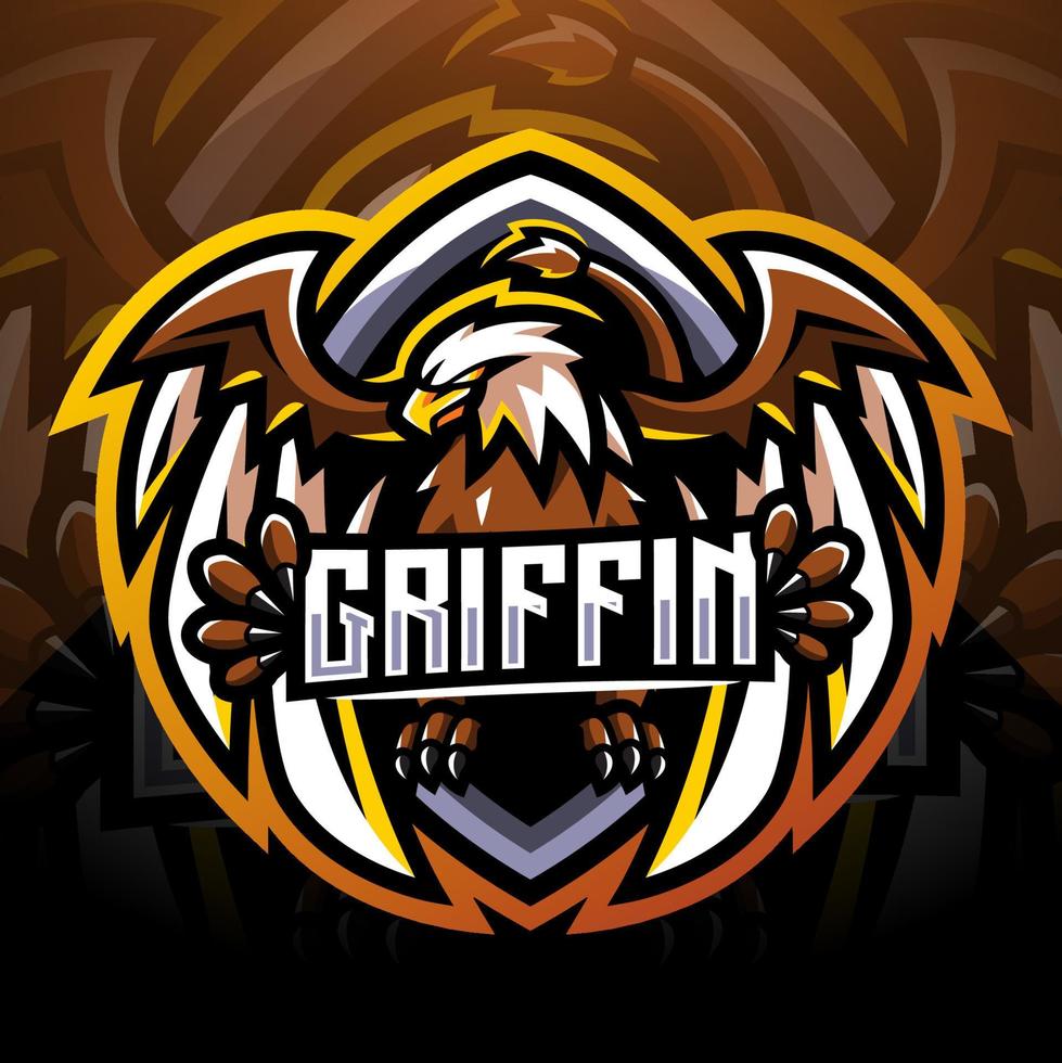 Griffin esport mascot logo design vector