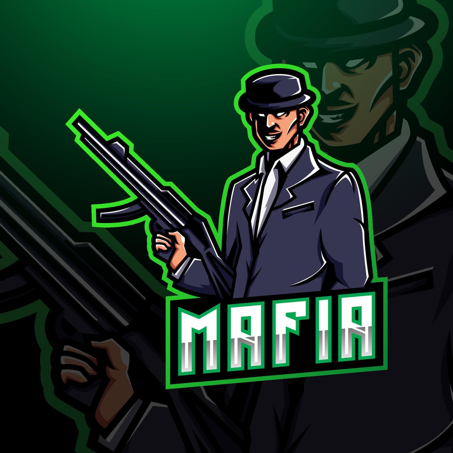 Mafia esport mascot logo gaming design 8017623 Vector Art at Vecteezy