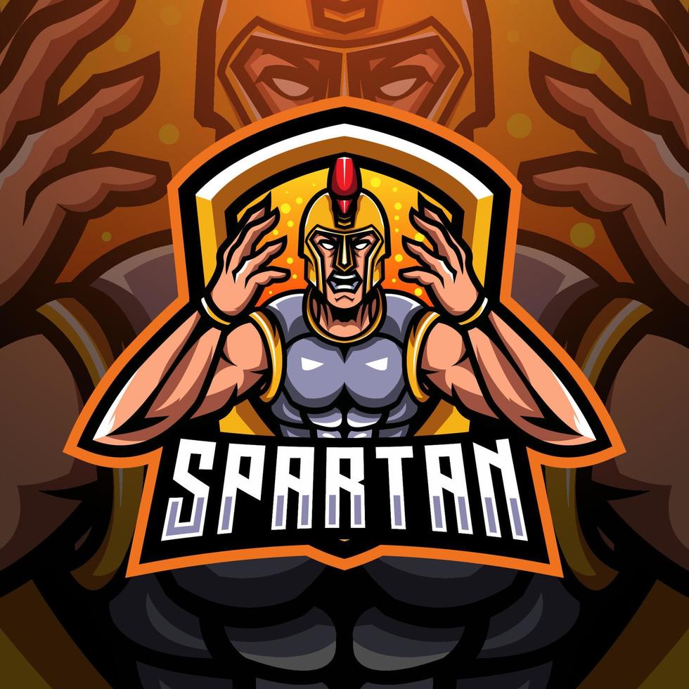Spartan esport mascot logo design vector
