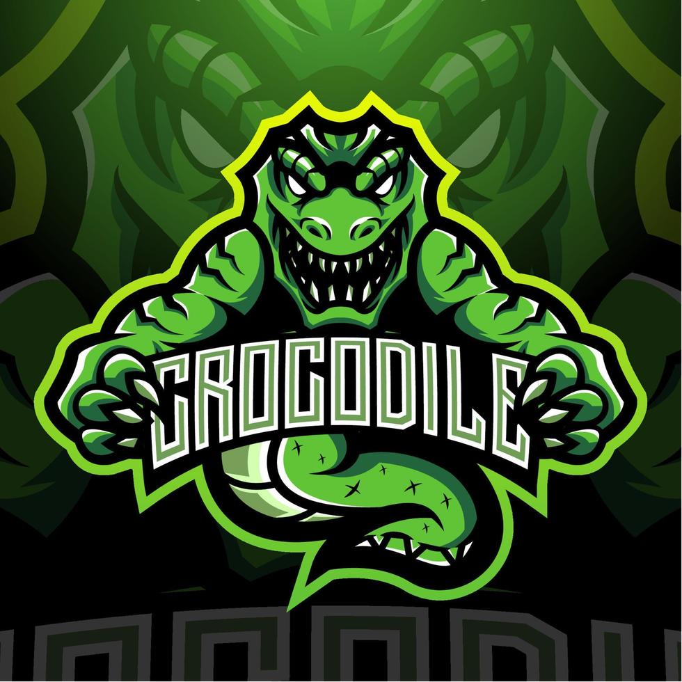 diseño de logotipo de mascota de cocodrilo esport vector