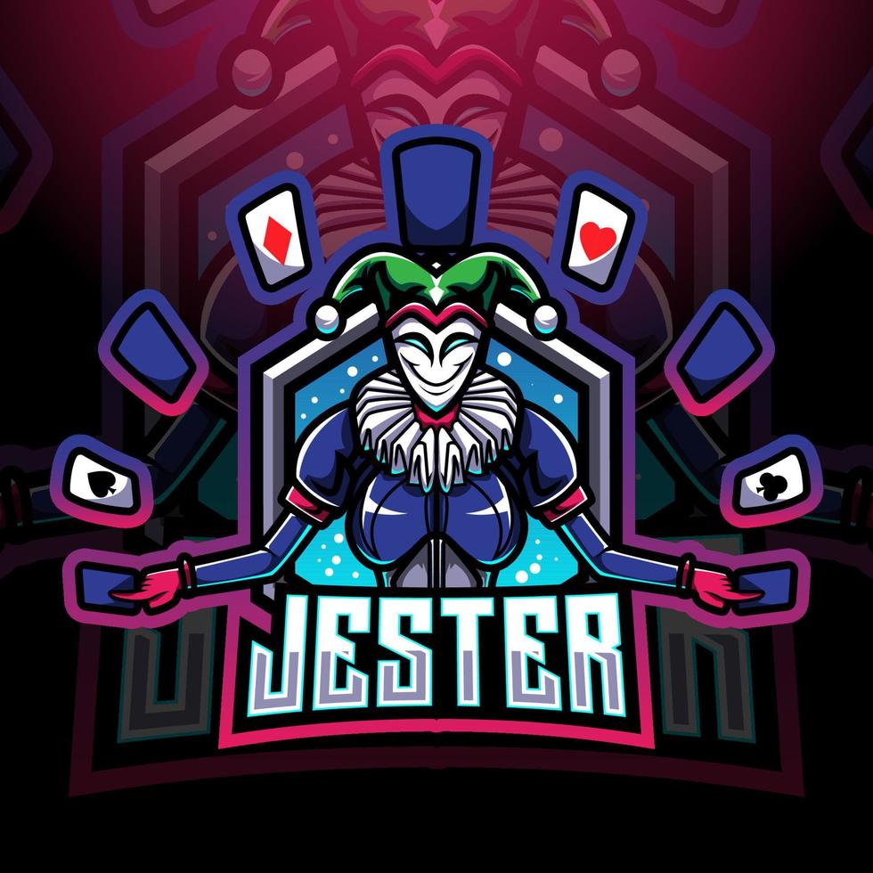 diseño de logotipo de mascota de esport de bufón vector