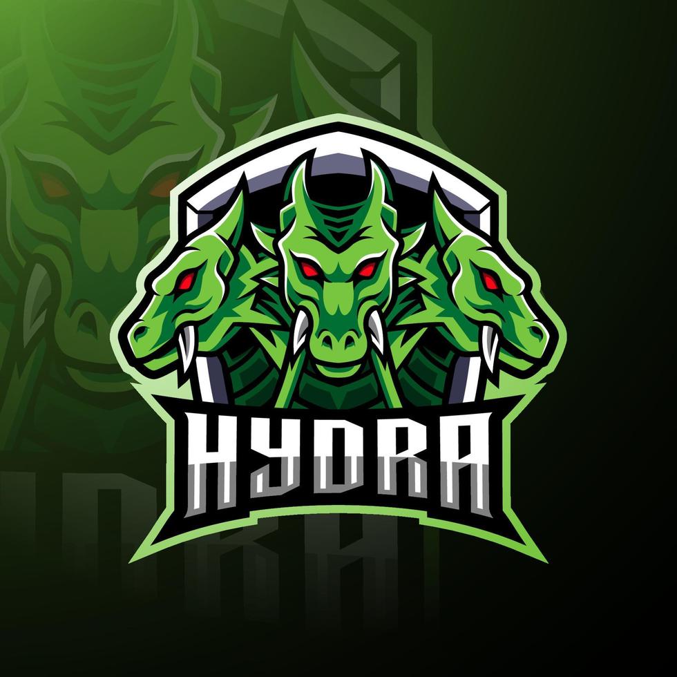 Hydra esport mascot logo design vector
