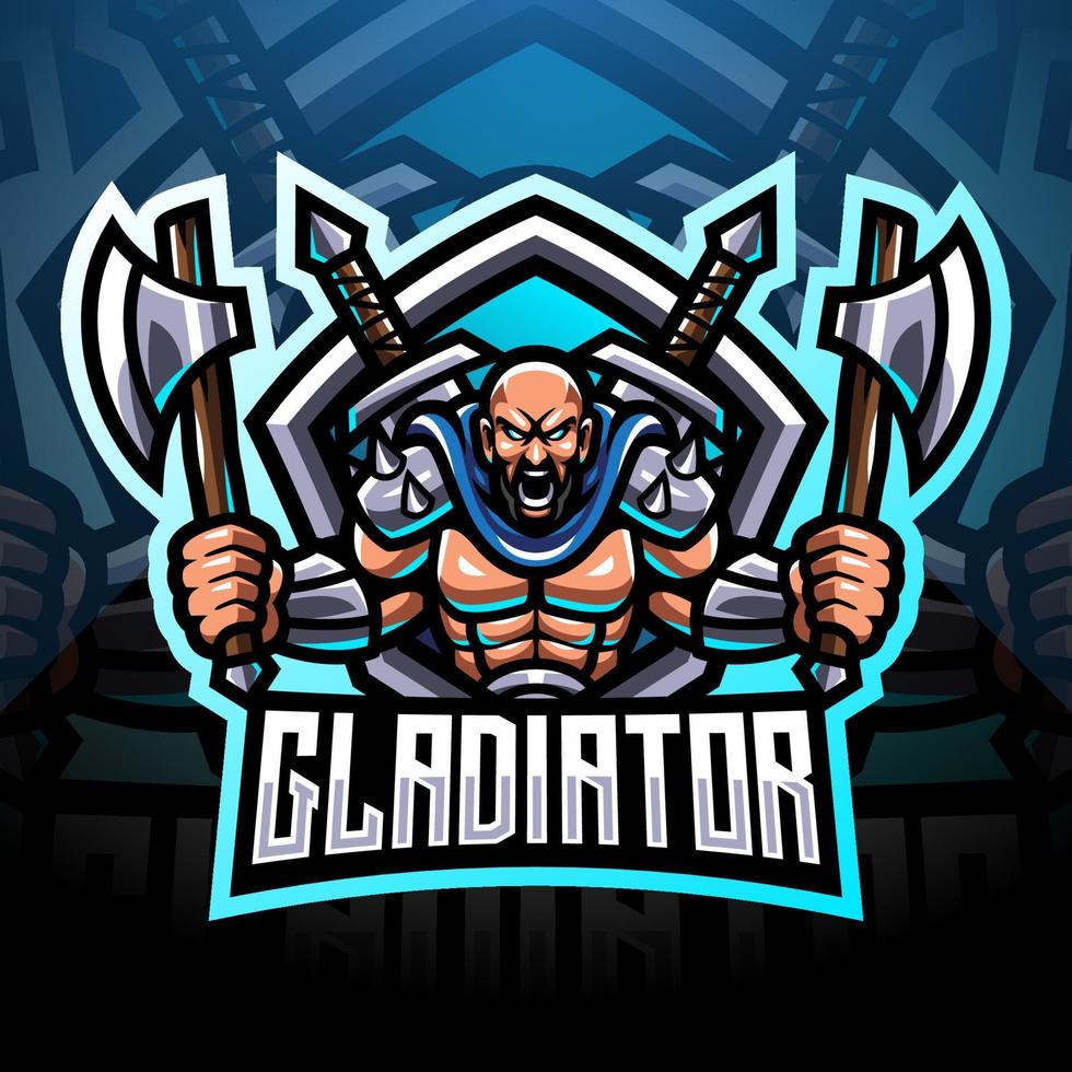 diseño de logotipo de mascota de gladiador esport vector