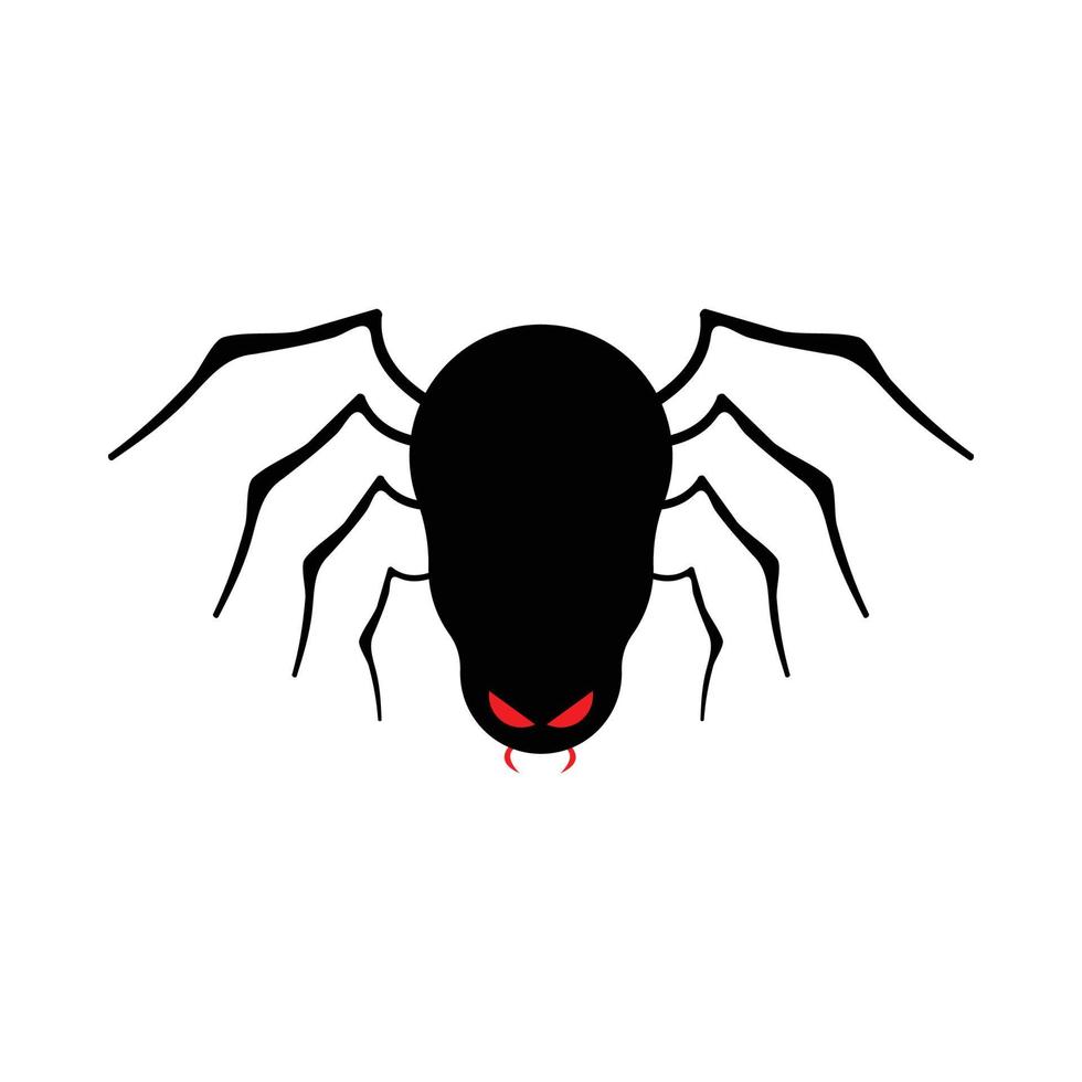 vector de araña negra aterradora de halloween con una cara y dientes aterradores. diseño de ilustración de Halloween con el vector de araña negra. viejo diseño de araña aterradora con una cara aterradora.