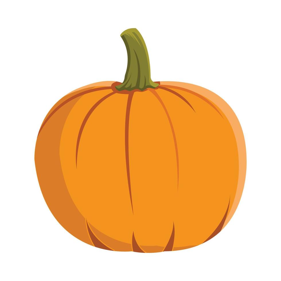 Halloween ripe pumpkin design on a white background. Pumpkin with isolated shape design. Halloween ripe pumpkin party element vector illustration. Pumpkin vector for upcoming Halloween events.