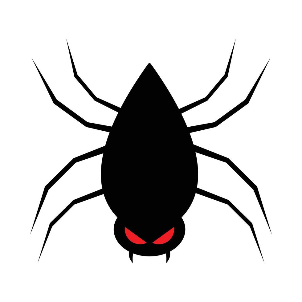 Scary black spider vector with a scary face. Halloween illustration design with the black spider vector. Old scary spider design with a scary face.