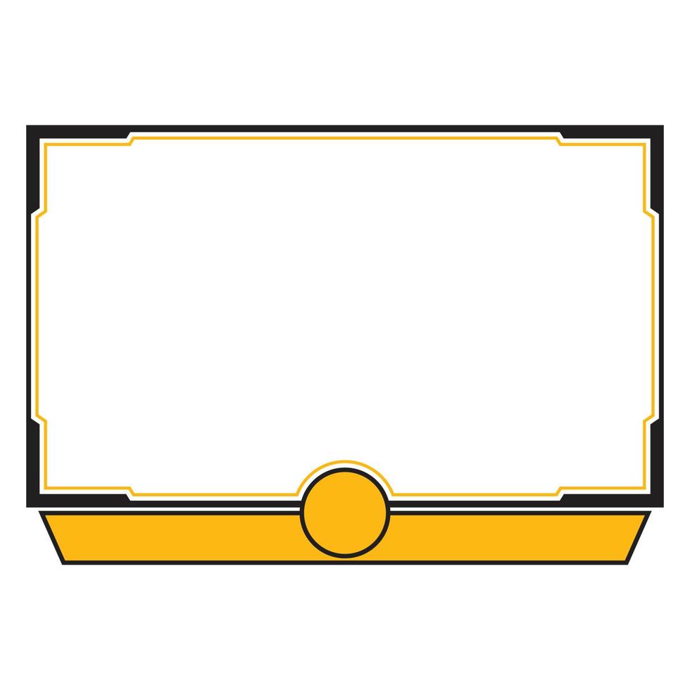 Live streaming overlay frame. Game screen overlay for live game streamers. Dark black and rusty yellow color overlay frame. Live streaming overlay with yellow and black color. vector