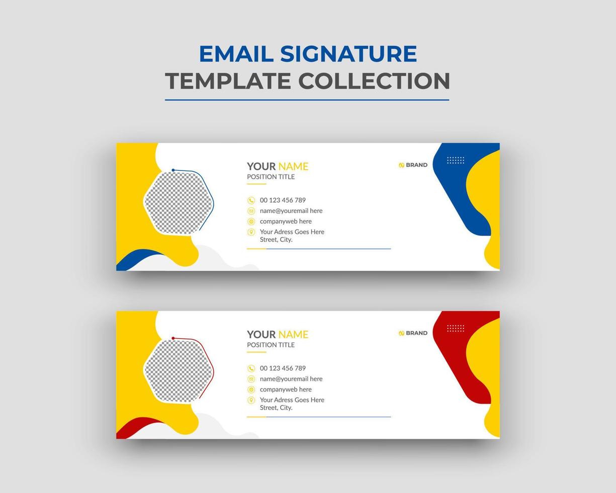Email Signature Design Template vector