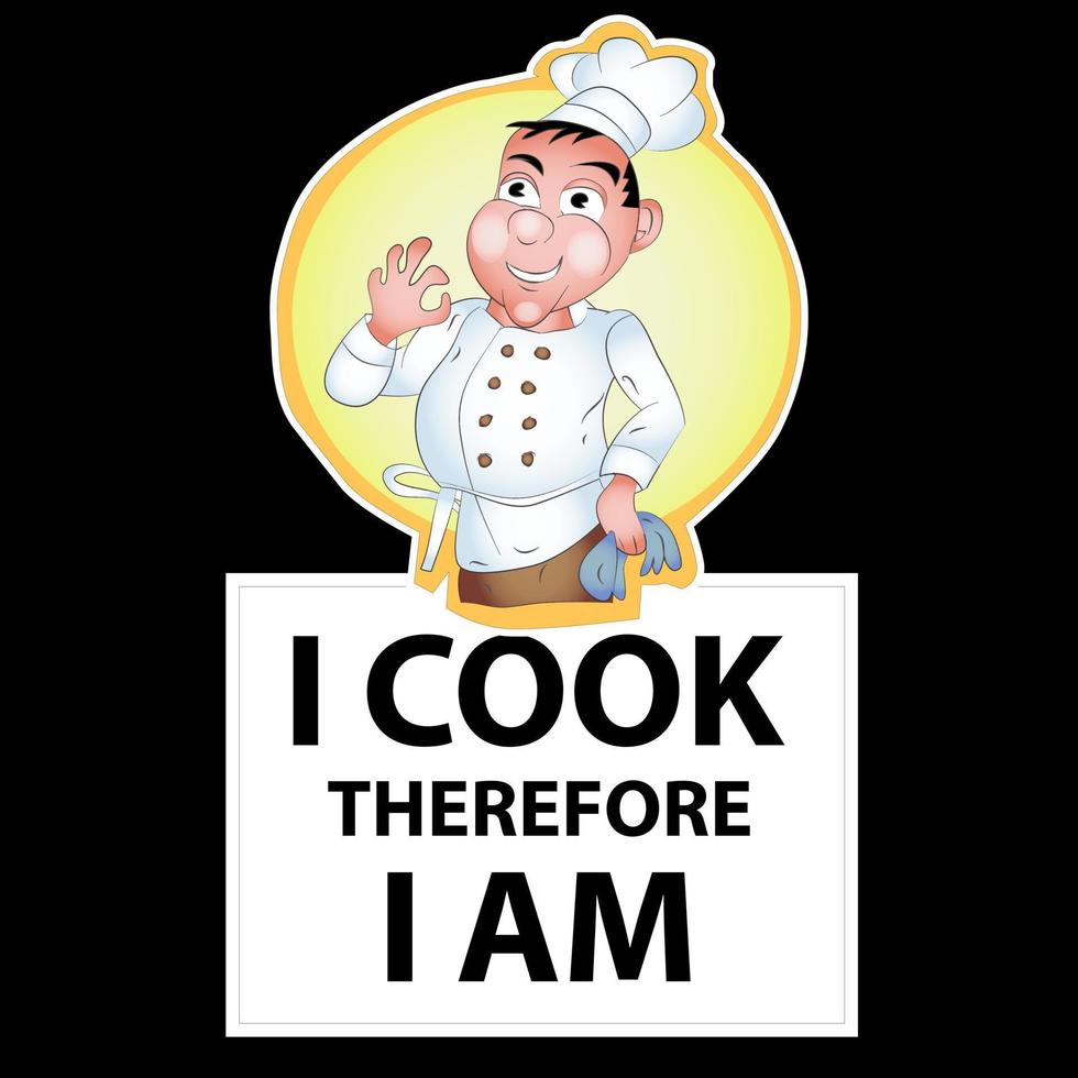 citas de cocina y chef vector