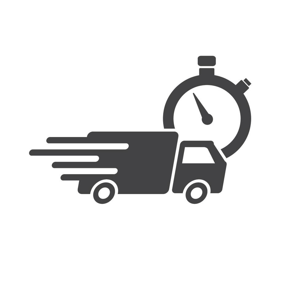 vector illustration of a delivery icon with a pickup truck suitable for a fast delivery sign
